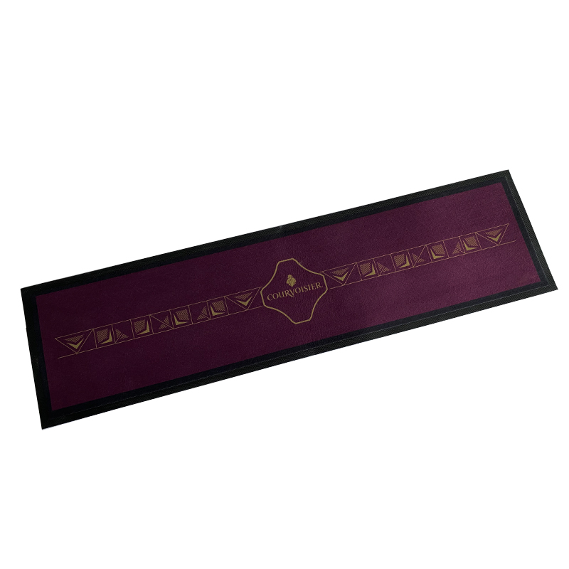 Tapis de bar vintage en caoutchouc PVC personnalisé avec logos